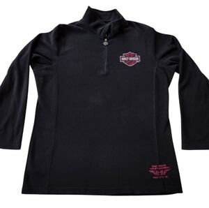 Harley Davidson Biker Lightweight Fleece Wing Embroidered Pullover Sz XL